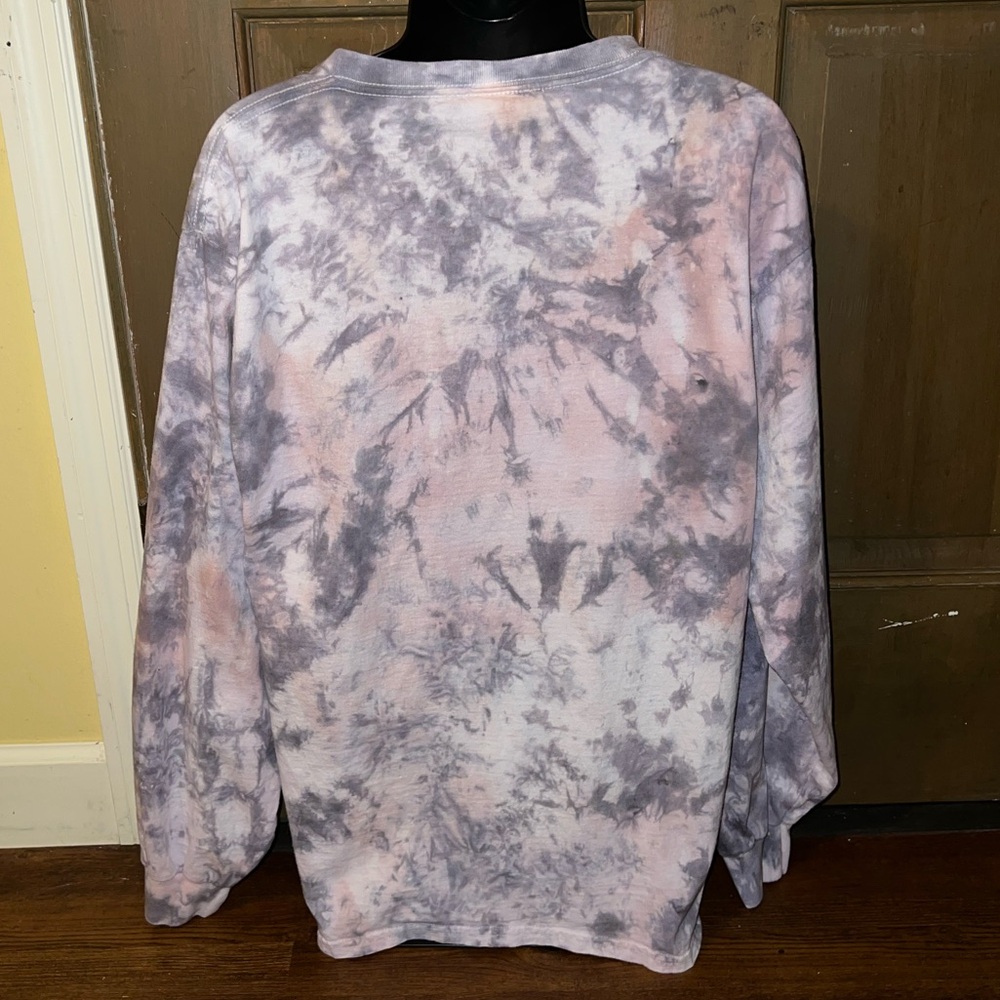 Y2K Lee NCAA ‘01 Final Four Gray White Tie-Dye Long Sleeve Cotton Shirt Size M - Picture 5 of 10